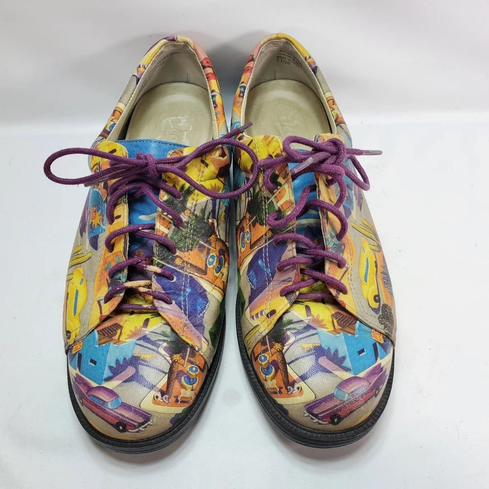 Icon Oxford Shoes Women 7.5 Leather Desert Road Trip Vintage Car Art